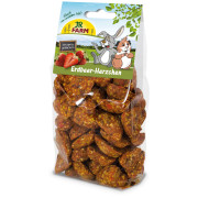 Вкусни малки пълнозърнести сърца със сушени ягоди 150 гр. - JR FARM Strawberry Hearts 